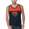 Starter Men's Navy/Orange Chicago Bears Logo Down Fashion Tank Top
