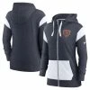 Women's Nike Navy/White Chicago Bears Plus Size Monaco Full-Zip Hoodie