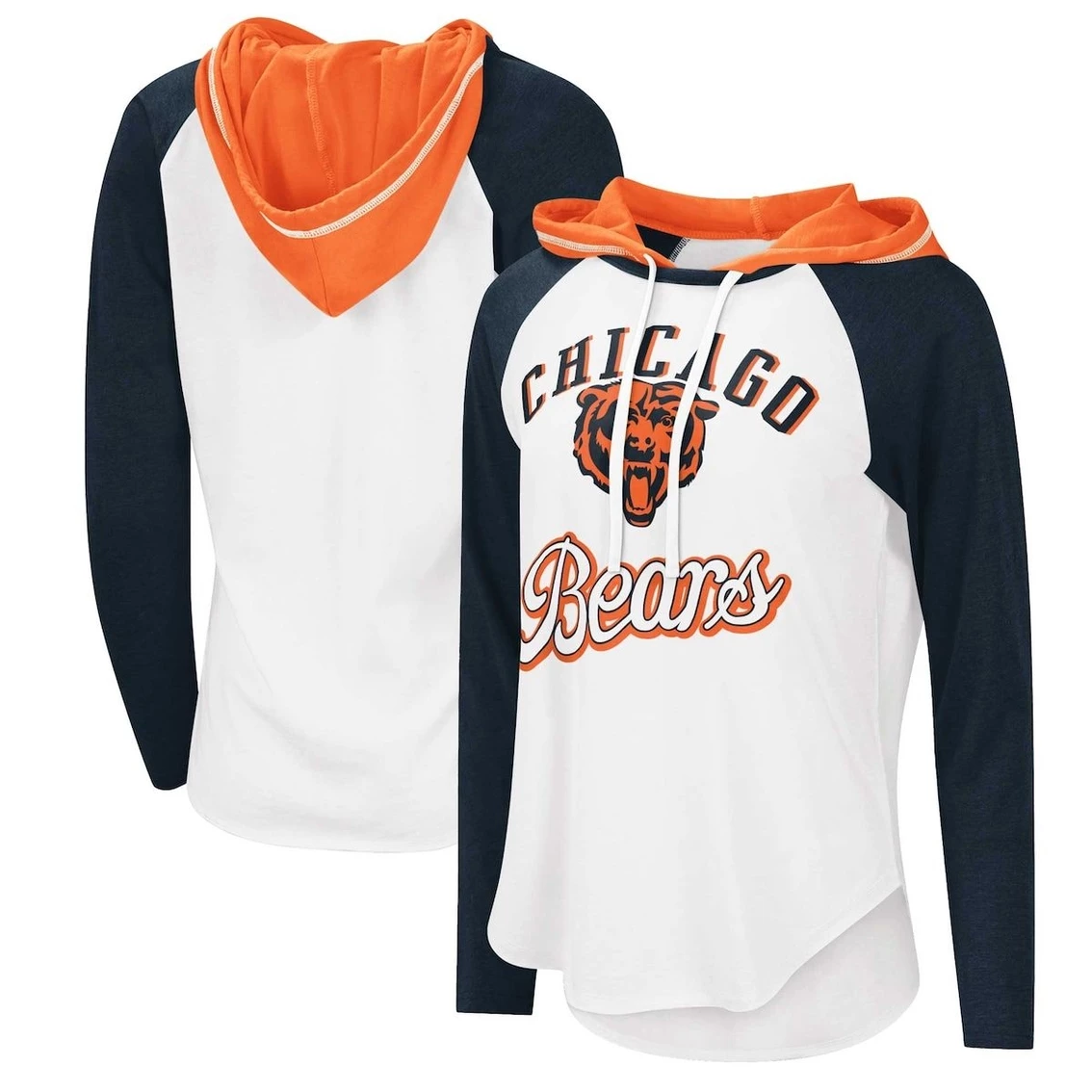 G-III 4Her By Carl Banks Women's White Chicago Bears MVP Raglan Hoodie Long Sleeve T-Shirt 3 G-III 4Her By Carl Banks Women's White Chicago Bears MVP Raglan Hoodie Long Sleeve T-Shirt