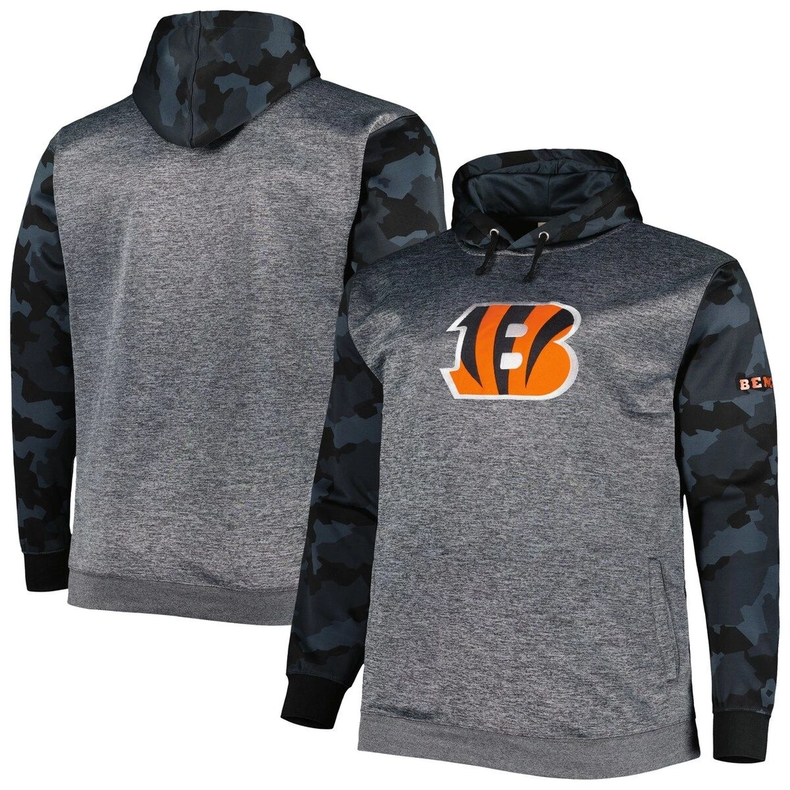 Fanatics Branded Men's Heather Charcoal Cincinnati Bengals Camo Pullover Hoodie 4 Fanatics Branded Men's Heather Charcoal Cincinnati Bengals Camo Pullover Hoodie - Image 2