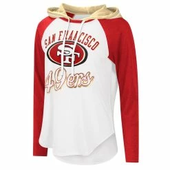 G-III 4Her By Carl Banks Women's White San Francisco 49ers MVP Raglan Hoodie Long Sleeve T-Shirt -Fanatics DSCO1160509195 3550 ALT2
