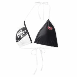 G-III 4Her By Carl Banks Women's Black/White San Francisco 49ers Play Action Bikini Top