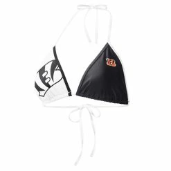 G-III 4Her By Carl Banks Women's Black/White Cincinnati Bengals Play Action Bikini Top