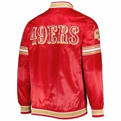 Starter Men's Scarlet San Francisco 49ers Midfield Satin Full-Snap Varsity Jacket -Fanatics DSCO1160615400 2946 ALT3