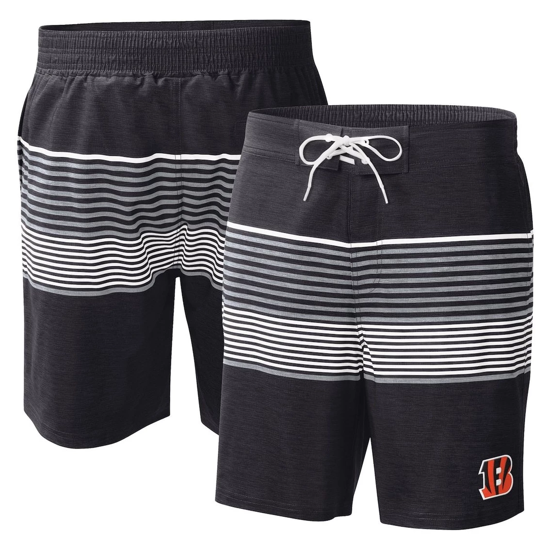 G-III Sports By Carl Banks Men's Black Cincinnati Bengals Coastline Volley Swim Shorts 3 G-III Sports By Carl Banks Men's Black Cincinnati Bengals Coastline Volley Swim Shorts