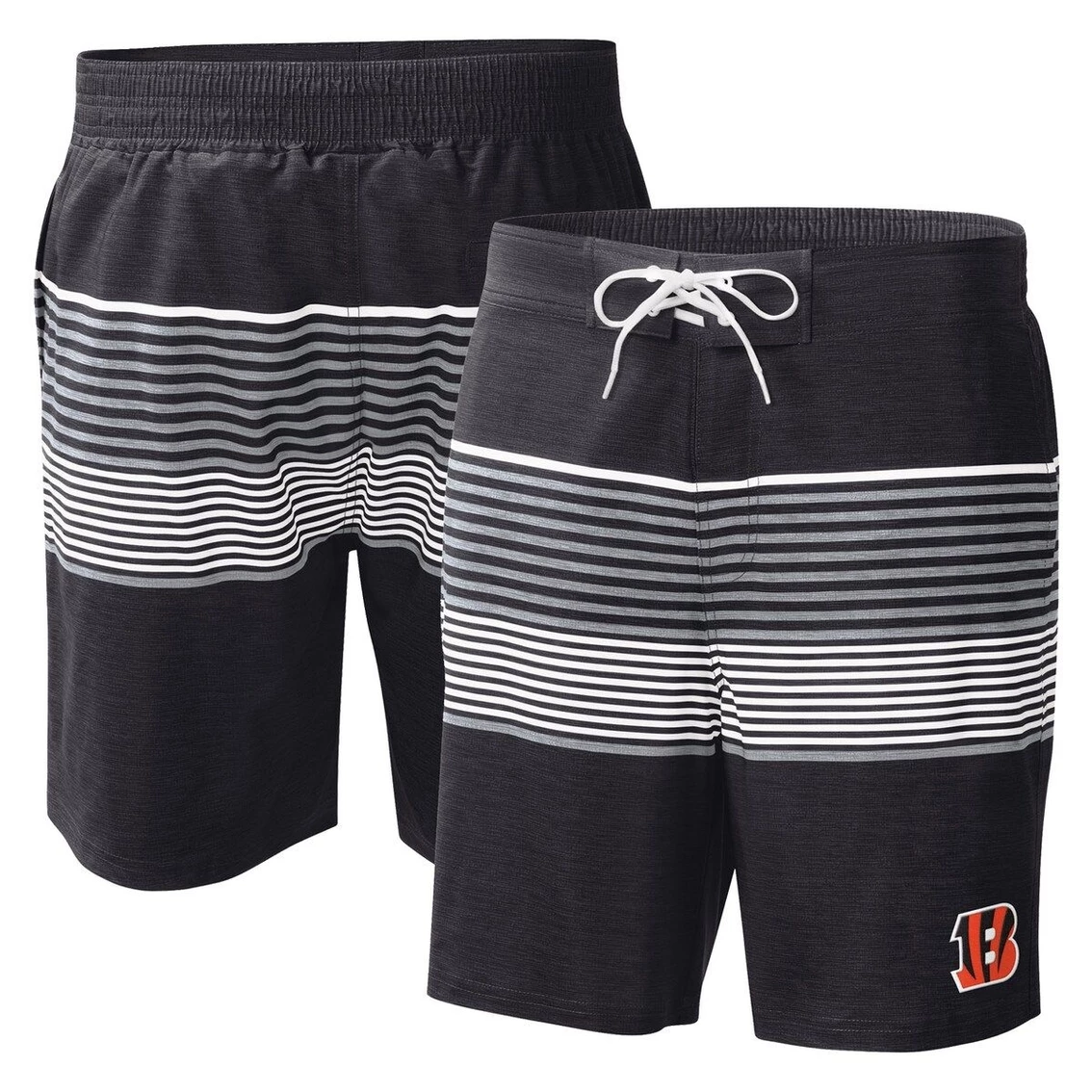 G-III Sports By Carl Banks Men's Black Cincinnati Bengals Coastline Volley Swim Shorts 4 G-III Sports By Carl Banks Men's Black Cincinnati Bengals Coastline Volley Swim Shorts - Image 2