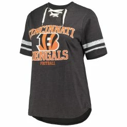 Fanatics Branded Women's Heather Charcoal Cincinnati Bengals Plus Size Lace-Up V-Neck T-Shirt 8 Fanatics Branded Women's Heather Charcoal Cincinnati Bengals Plus Size Lace-Up V-Neck T-Shirt -Fanatics DSCO1161297510 4135 ALT2