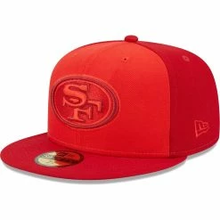 New Era Men's Scarlet San Francisco 49ers Tri-Tone 59FIFTY Fitted Hat