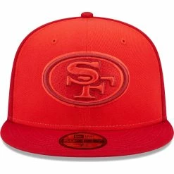 New Era Men's Scarlet San Francisco 49ers Tri-Tone 59FIFTY Fitted Hat -Fanatics DSCO1161370907 2946 ALT2