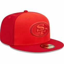 New Era Men's Scarlet San Francisco 49ers Tri-Tone 59FIFTY Fitted Hat -Fanatics DSCO1161370907 2946 ALT3
