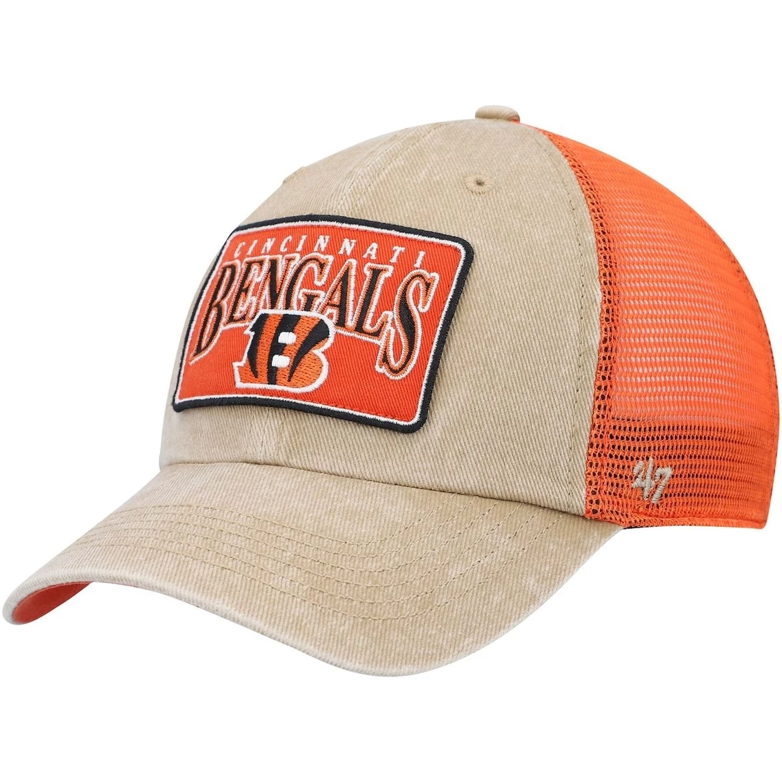 '47 Men's Khaki Cincinnati Bengals Dial Trucker Clean Up Snapback Hat 3 '47 Men's Khaki Cincinnati Bengals Dial Trucker Clean Up Snapback Hat