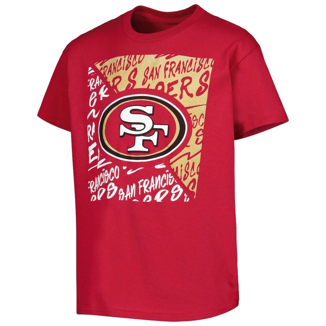 Outerstuff Youth Scarlet San Francisco 49ers Divide T-Shirt 5 Outerstuff Youth Scarlet San Francisco 49ers Divide T-Shirt - Image 3