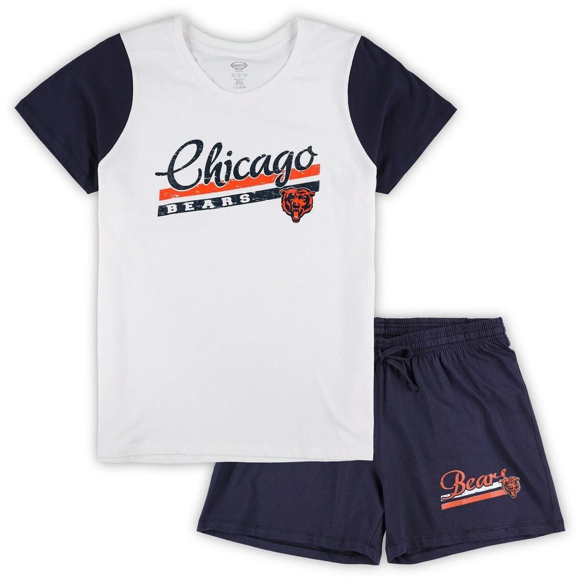 Concepts Sport Women's White/Navy Chicago Bears Plus Size Downfield T-Shirt & Shorts Sleep Set 3 Concepts Sport Women's White/Navy Chicago Bears Plus Size Downfield T-Shirt & Shorts Sleep Set