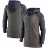 Nike Women's Heathered Charcoal/Navy Chicago Bears Gym Vintage Raglan Full-Zip Hoodie