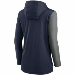 Nike Women's Navy/Heathered Charcoal Tennessee Titans Chevron Hoodie Performance Long Sleeve T-Shirt -Fanatics DSCO1161586252 1320 ALT3