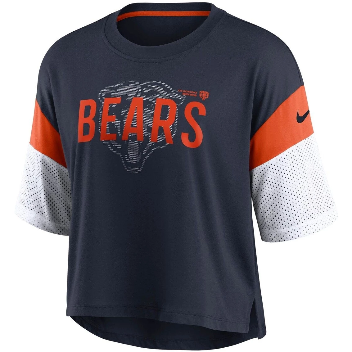 Nike Women's Navy/White Chicago Bears Nickname Tri-Blend Performance Crop Top 5 Nike Women's Navy/White Chicago Bears Nickname Tri-Blend Performance Crop Top - Image 3