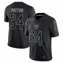 Nike Men's Walter Payton Black Chicago Bears Retired Player RFLCTV Limited Jersey
