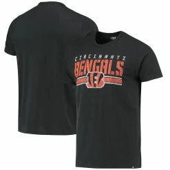 '47 Men's Black Cincinnati Bengals Team Stripe T-Shirt