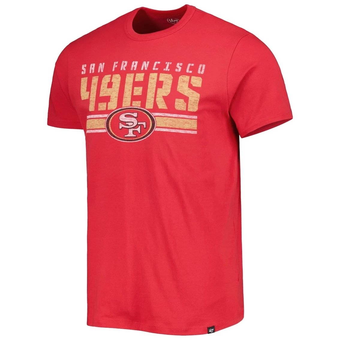 '47 Men's Scarlet San Francisco 49ers Team Stripe T-Shirt 5 '47 Men's Scarlet San Francisco 49ers Team Stripe T-Shirt - Image 3