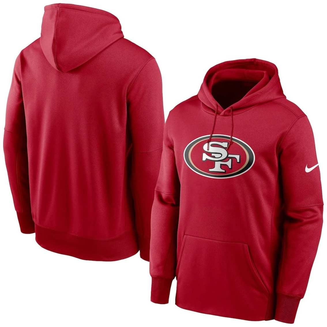 Nike Men's Scarlet San Francisco 49ers Fan Gear Primary Logo Therma Performance Pullover Hoodie 4 Nike Men's Scarlet San Francisco 49ers Fan Gear Primary Logo Therma Performance Pullover Hoodie - Image 2