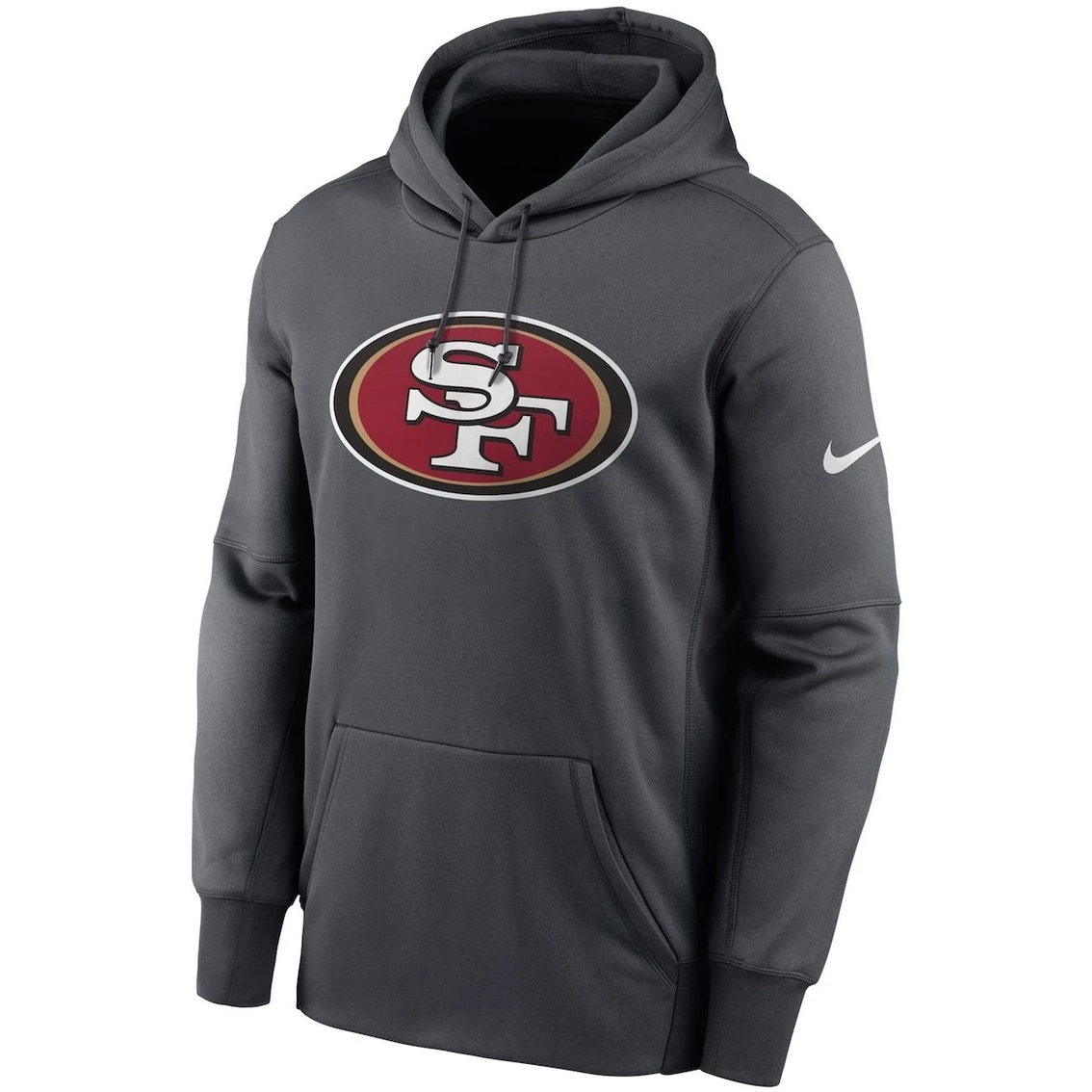 Nike Men's Heathered Charcoal San Francisco 49ers Primary Logo Therma Pullover Hoodie 5 Nike Men's Heathered Charcoal San Francisco 49ers Primary Logo Therma Pullover Hoodie - Image 3