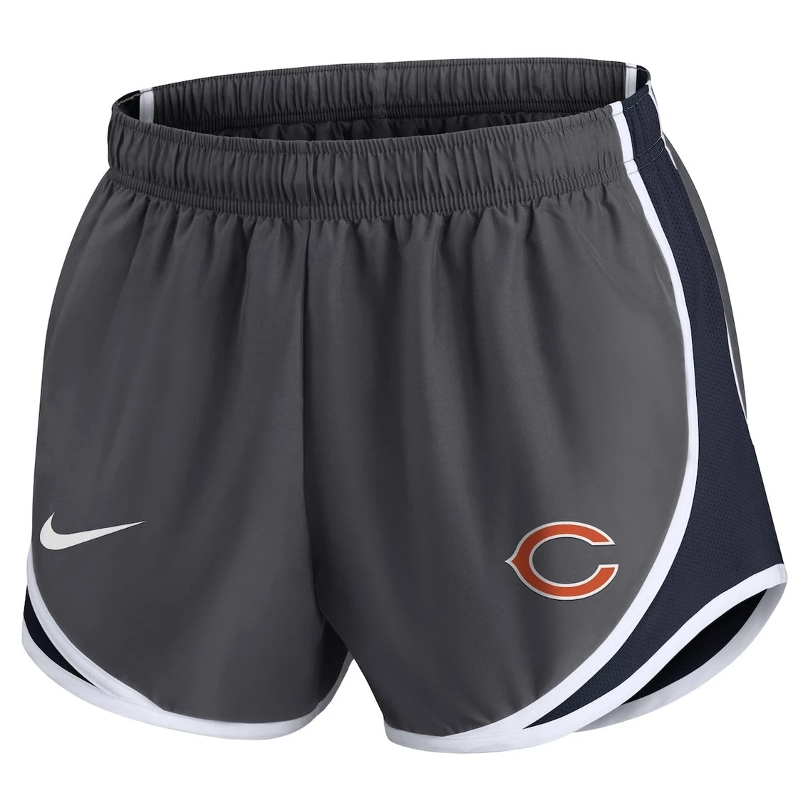 Nike Women's Charcoal Chicago Bears Logo Performance Tempo Shorts 5 Nike Women's Charcoal Chicago Bears Logo Performance Tempo Shorts - Image 3