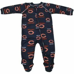 Outerstuff Chicago Bears Newborn Full Zip Raglan Coverall - Navy Blue