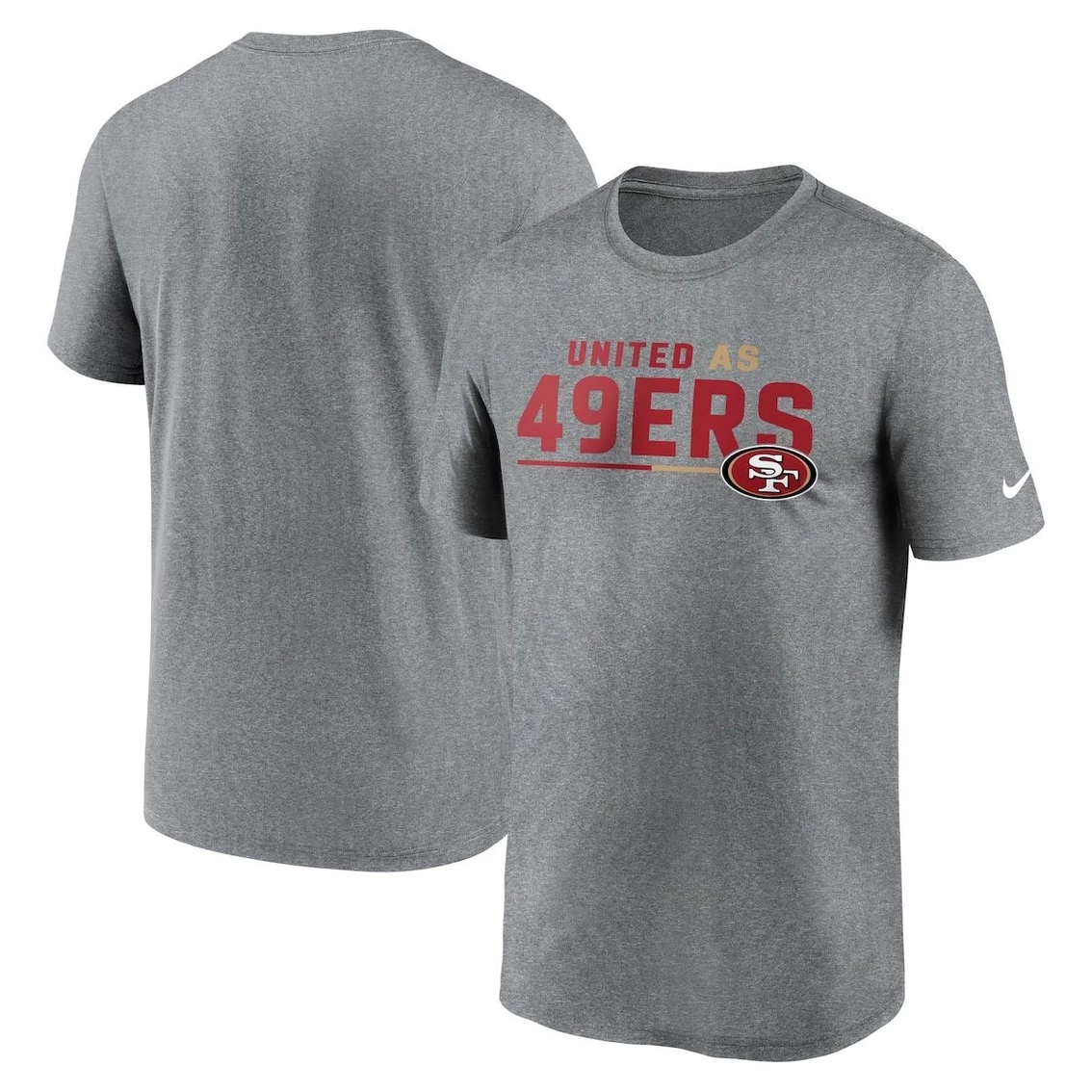 Nike Men's Heather Gray San Francisco 49ers Legend Team Shoutout Performance T-Shirt 4 Nike Men's Heather Gray San Francisco 49ers Legend Team Shoutout Performance T-Shirt - Image 2