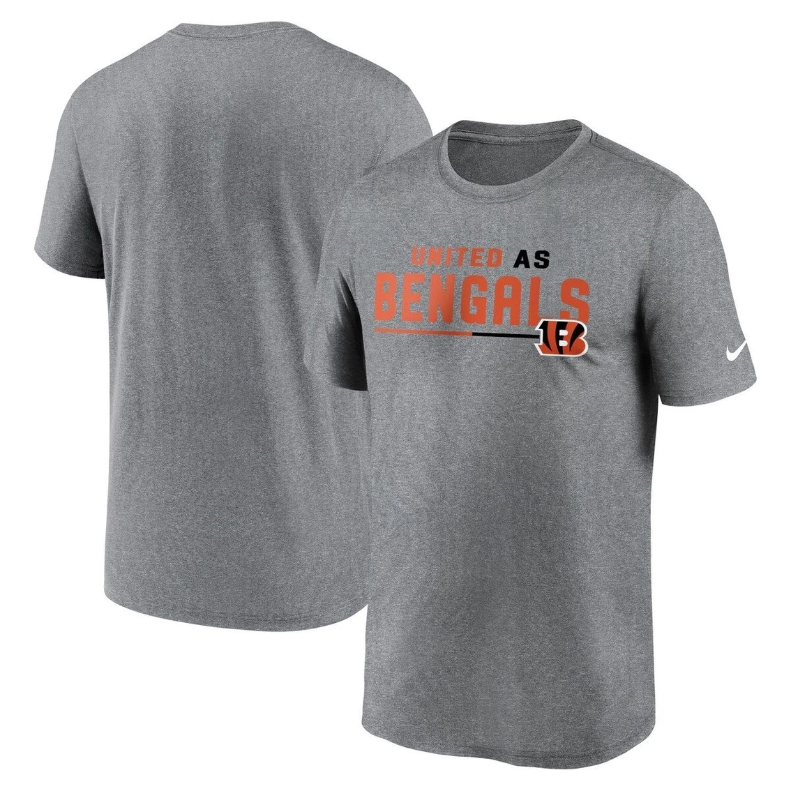 Nike Men's Heather Gray Cincinnati Bengals Legend Team Shoutout Performance T-Shirt 4 Nike Men's Heather Gray Cincinnati Bengals Legend Team Shoutout Performance T-Shirt - Image 2