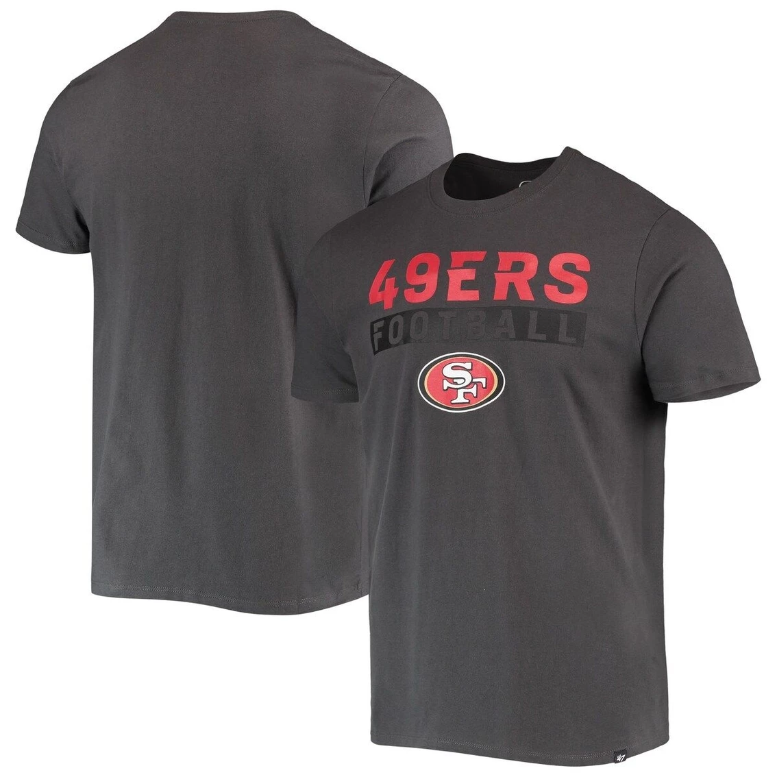 '47 Men's Charcoal San Francisco 49ers Dark Ops Super Rival T-Shirt 4 '47 Men's Charcoal San Francisco 49ers Dark Ops Super Rival T-Shirt - Image 2