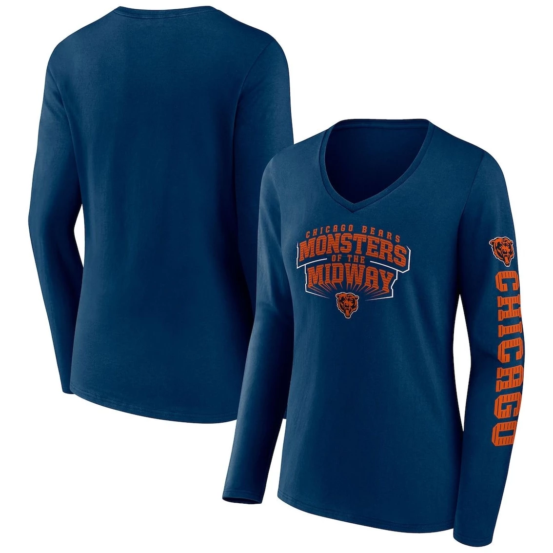 Fanatics Branded Women's Navy Chicago Bears Hometown Sweep Long Sleeve V-Neck T-Shirt 3 Fanatics Branded Women's Navy Chicago Bears Hometown Sweep Long Sleeve V-Neck T-Shirt