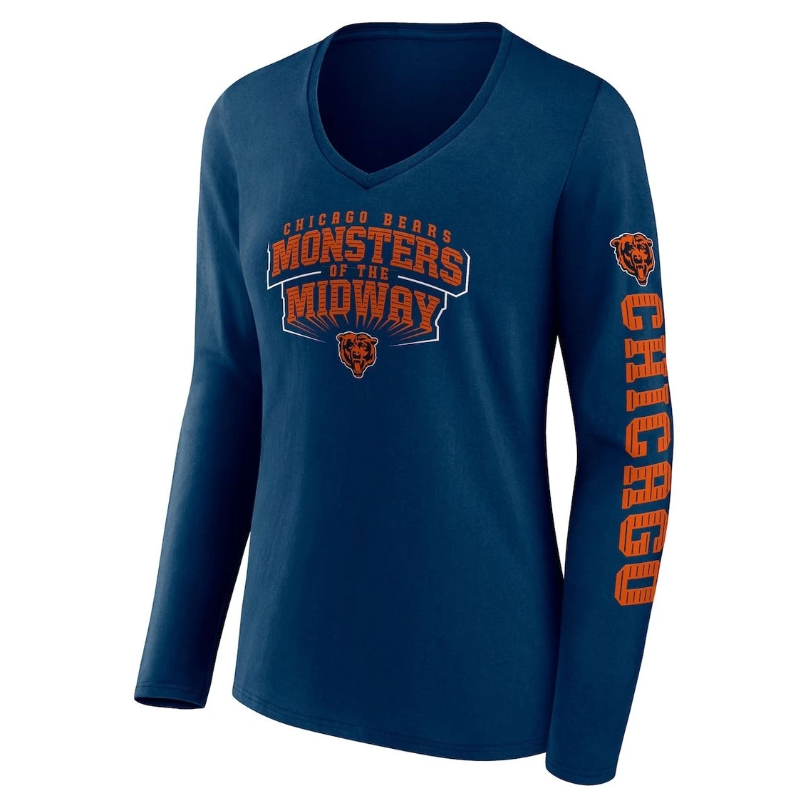 Fanatics Branded Women's Navy Chicago Bears Hometown Sweep Long Sleeve V-Neck T-Shirt 5 Fanatics Branded Women's Navy Chicago Bears Hometown Sweep Long Sleeve V-Neck T-Shirt - Image 3