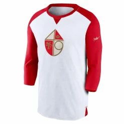 Nike Men's White/Scarlet San Francisco 49ers Rewind 3/4-Sleeve T-Shirt -Fanatics DSCO1161614518 3550 ALT2