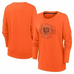 Nike Women's Orange Chicago Bears Rewind Playback Icon Performance Pullover Sweatshirt