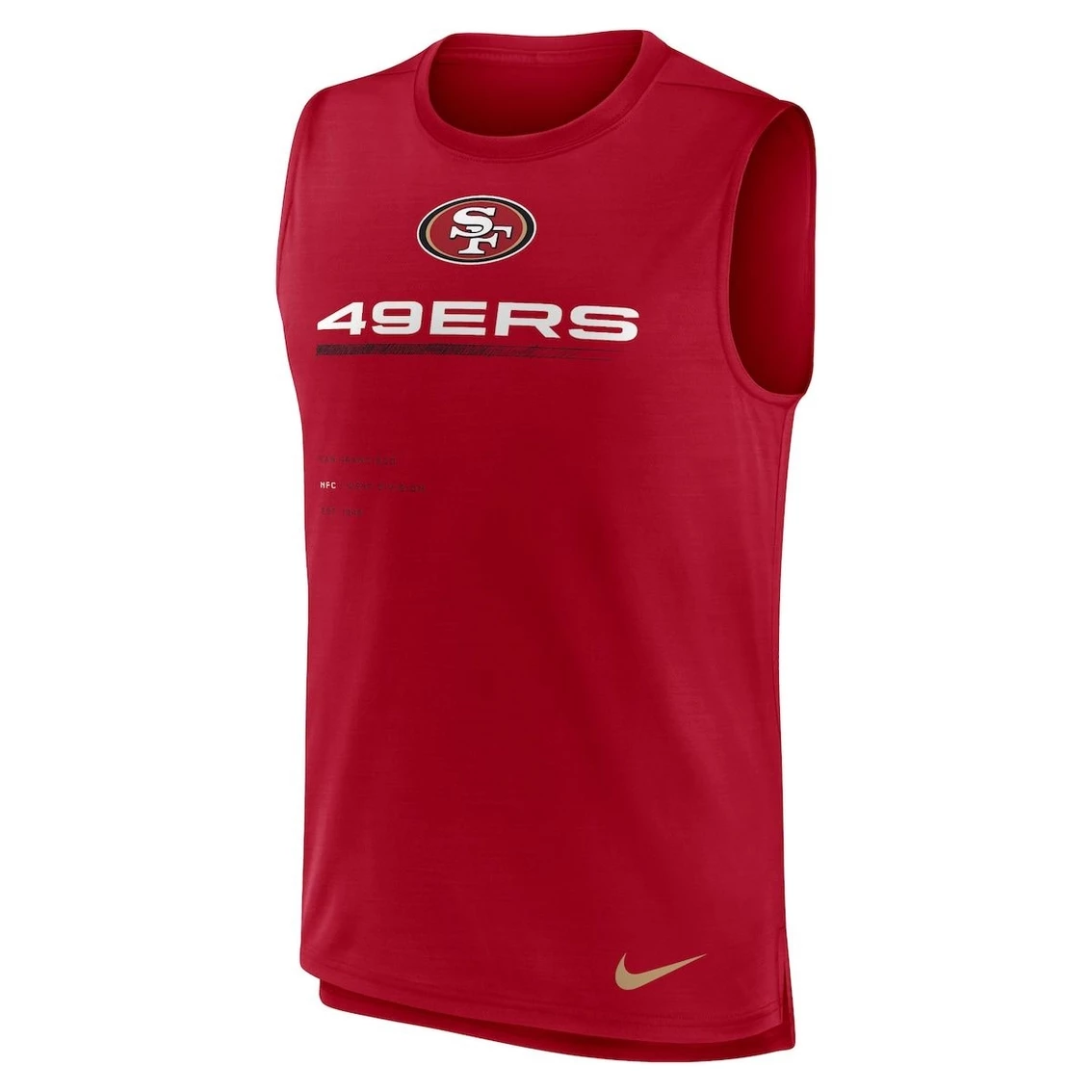 Nike Men's Scarlet San Francisco 49ers Muscle Trainer Tank Top 5 Nike Men's Scarlet San Francisco 49ers Muscle Trainer Tank Top - Image 3