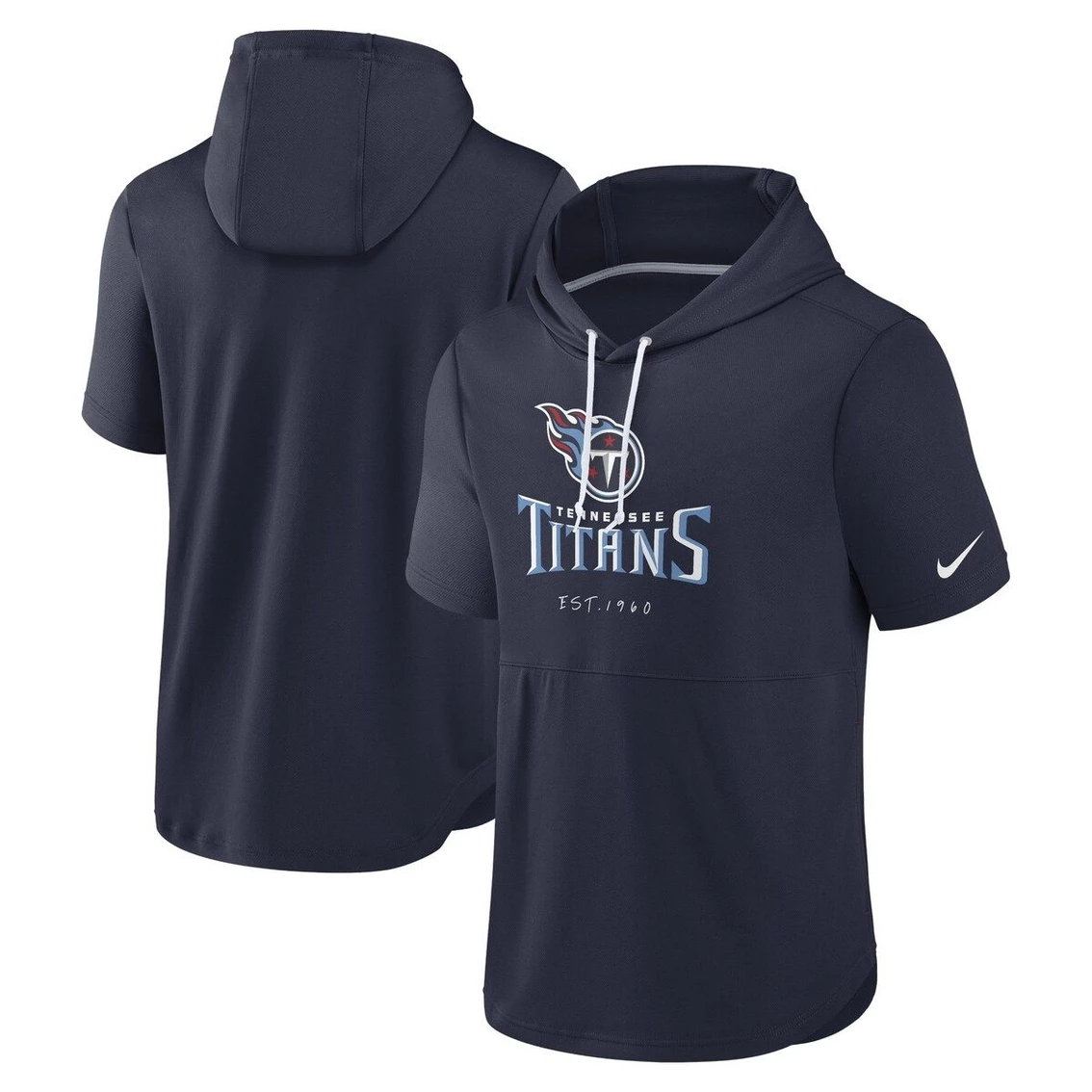 Nike Men's Navy Tennessee Titans Short Sleeve Pullover Hoodie 4 Nike Men's Navy Tennessee Titans Short Sleeve Pullover Hoodie - Image 2