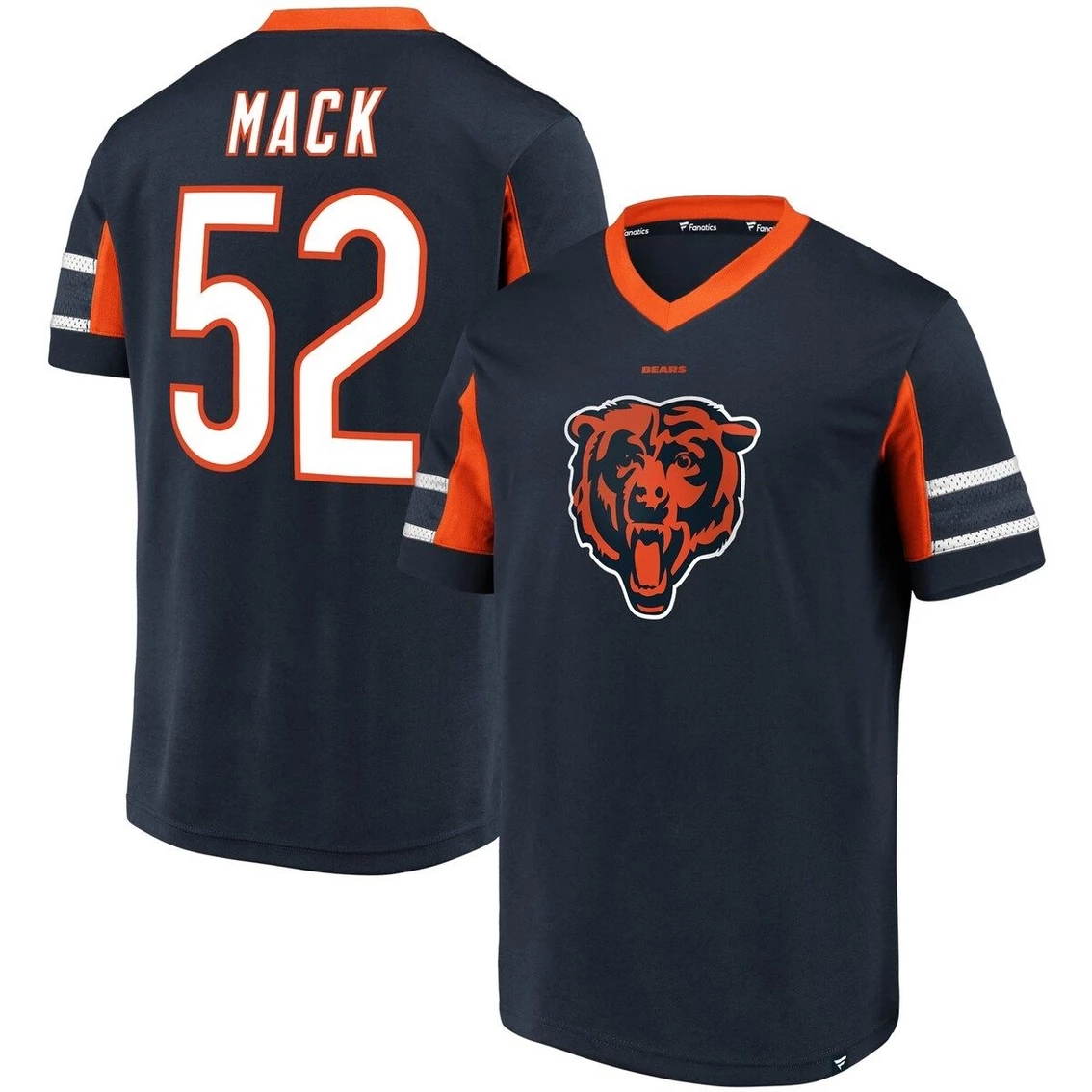Fanatics Branded Men's Khalil Mack Navy Chicago Bears Hashmark Player Name & Number V-Neck Top 3 Fanatics Branded Men's Khalil Mack Navy Chicago Bears Hashmark Player Name & Number V-Neck Top