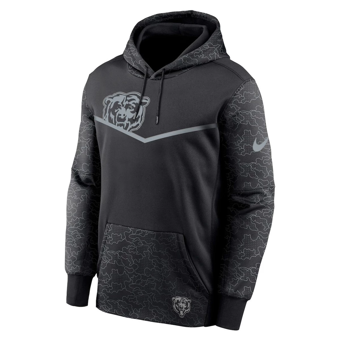 Nike Men's Black Chicago Bears RFLCTV Chevron Pullover Hoodie 6 Nike Men's Black Chicago Bears RFLCTV Chevron Pullover Hoodie - Image 4