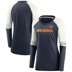 Nike Women's Navy/Cream Chicago Bears Mascot Historic Performance Tri-Blend Raglan Scoop Neck Long Sleeve T-Shirt