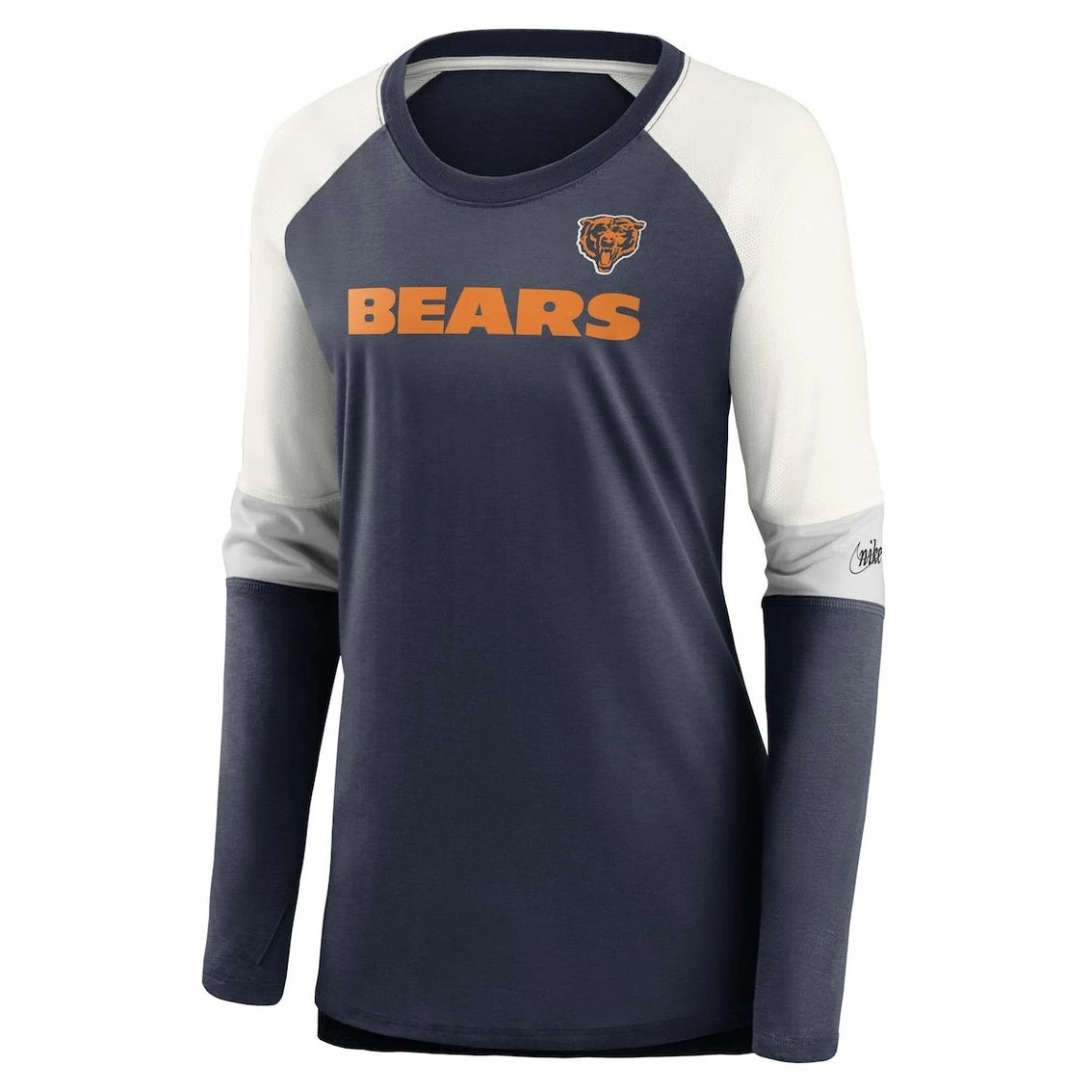 Nike Women's Navy/Cream Chicago Bears Mascot Historic Performance Tri-Blend Raglan Scoop Neck Long Sleeve T-Shirt 5 Nike Women's Navy/Cream Chicago Bears Mascot Historic Performance Tri-Blend Raglan Scoop Neck Long Sleeve T-Shirt - Image 3