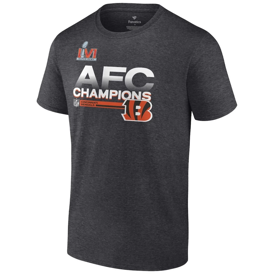 Fanatics Branded Men's Heathered Charcoal Cincinnati Bengals 2021 AFC S Locker Room Trophy Collection T-Shirt 5 Fanatics Branded Men's Heathered Charcoal Cincinnati Bengals 2021 AFC S Locker Room Trophy Collection T-Shirt - Image 3