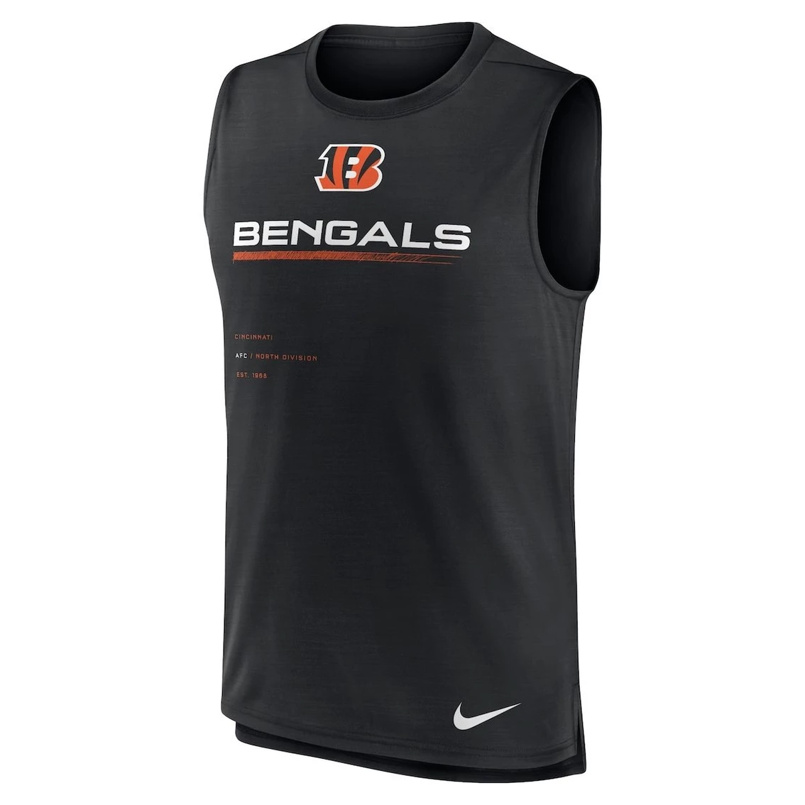 Nike Men's Black Cincinnati Bengals Muscle Trainer Tank Top 5 Nike Men's Black Cincinnati Bengals Muscle Trainer Tank Top - Image 3