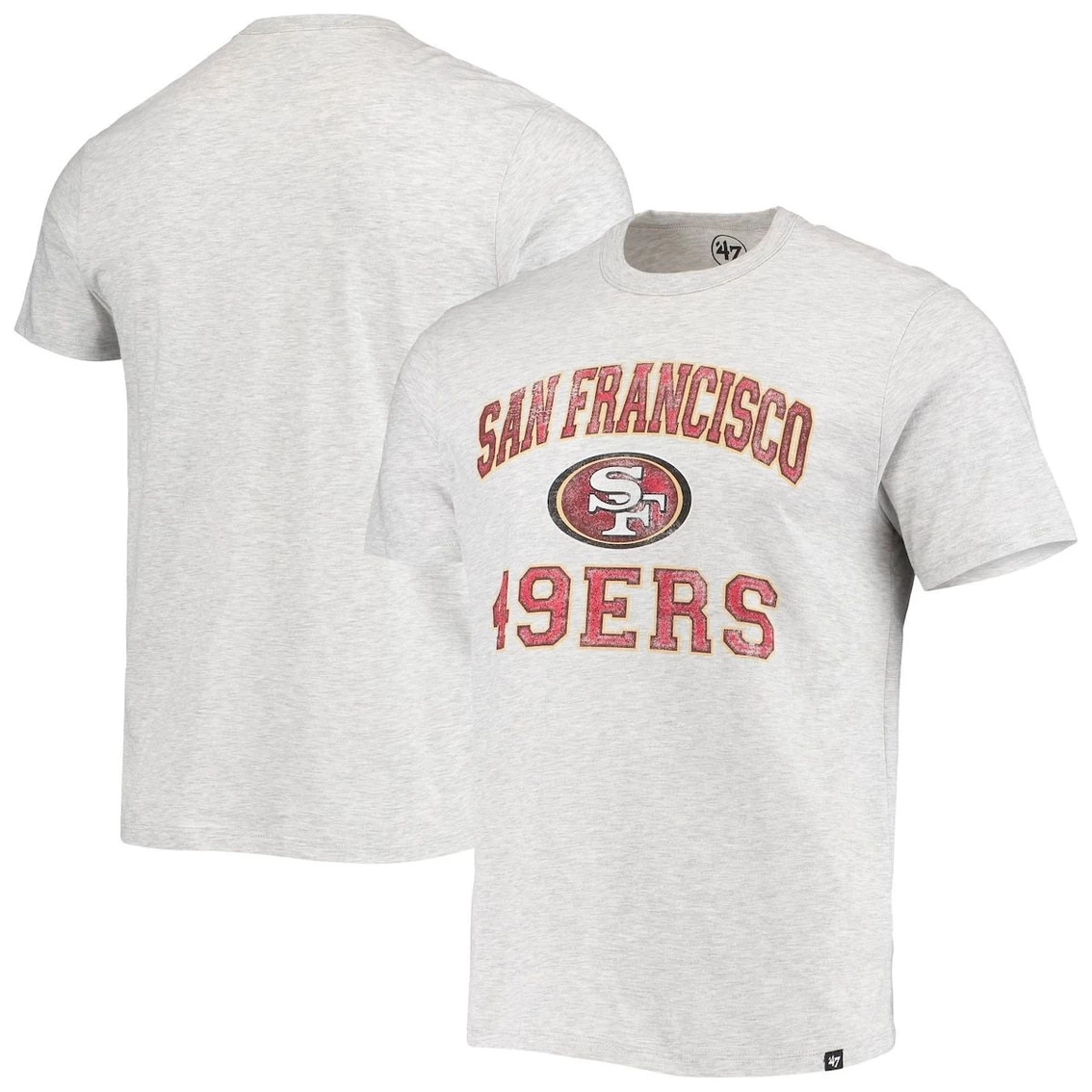'47 Men's Heathered Gray San Francisco 49ers Union Arch Franklin T-Shirt 4 '47 Men's Heathered Gray San Francisco 49ers Union Arch Franklin T-Shirt - Image 2