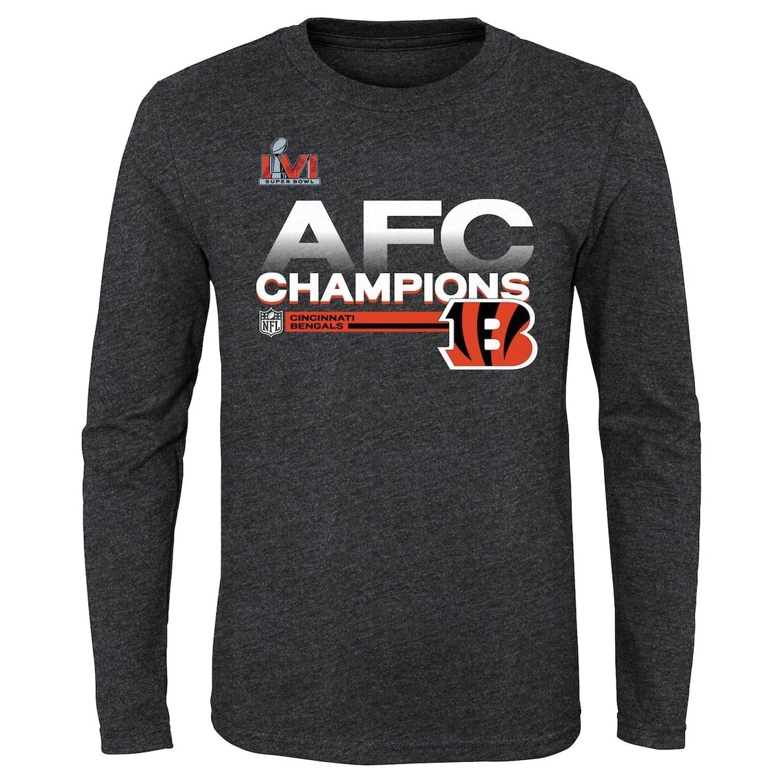 Fanatics Branded Youth Heathered Charcoal Cincinnati Bengals 2021 AFC S Locker Room Trophy Collection Long Sleeve T-Shirt 5 Fanatics Branded Youth Heathered Charcoal Cincinnati Bengals 2021 AFC S Locker Room Trophy Collection Long Sleeve T-Shirt - Image 3