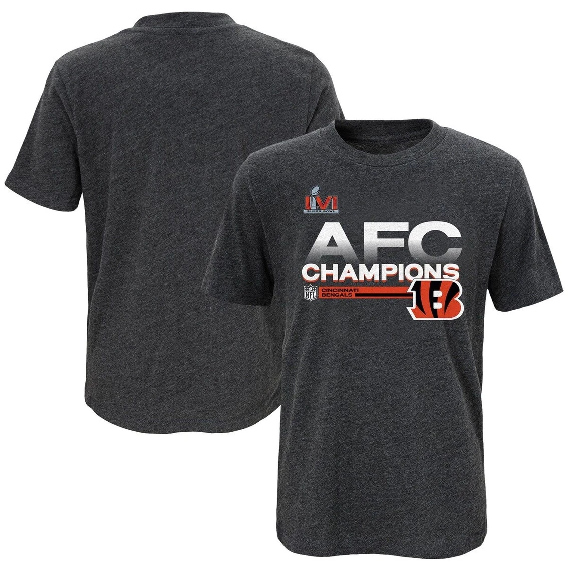Fanatics Branded Youth Heathered Charcoal Cincinnati Bengals 2021 AFC S Locker Room Trophy Collection T-Shirt 4 Fanatics Branded Youth Heathered Charcoal Cincinnati Bengals 2021 AFC S Locker Room Trophy Collection T-Shirt - Image 2