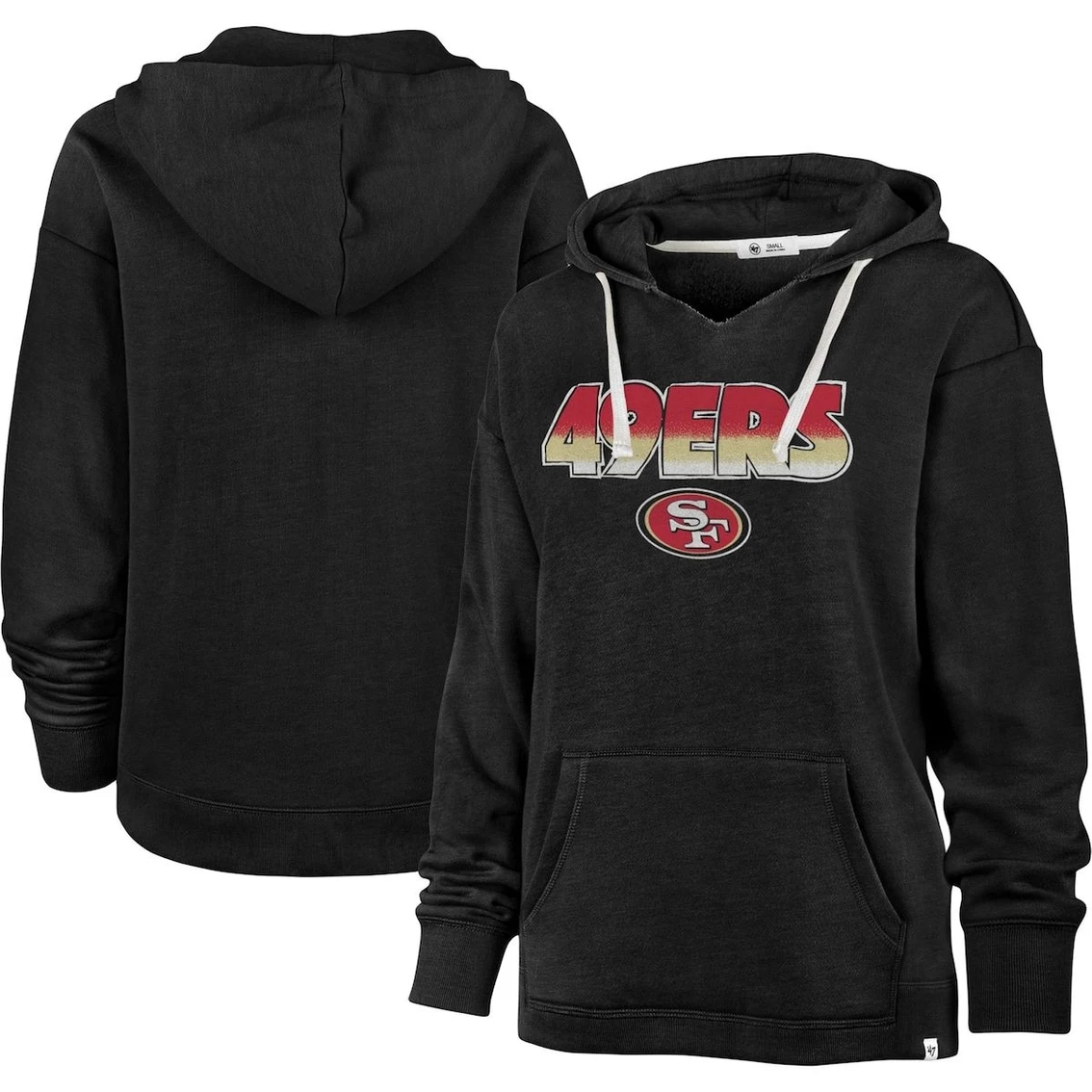 '47 Women's Black San Francisco 49ers Color Rise Kennedy Pullover Hoodie 3 '47 Women's Black San Francisco 49ers Color Rise Kennedy Pullover Hoodie
