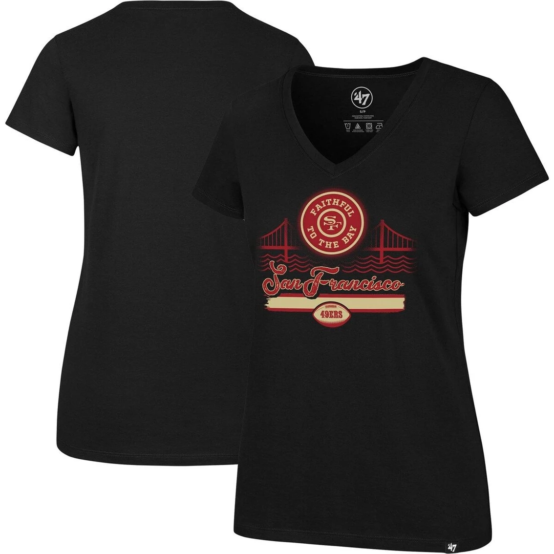 '47 Women's Black San Francisco 49ers Team Regional Ultra Rival V-Neck T-Shirt 4 '47 Women's Black San Francisco 49ers Team Regional Ultra Rival V-Neck T-Shirt - Image 2