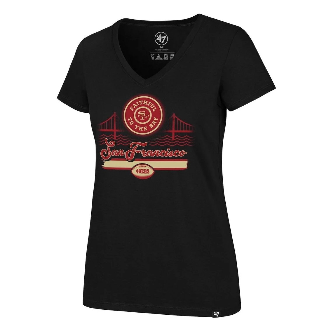 '47 Women's Black San Francisco 49ers Team Regional Ultra Rival V-Neck T-Shirt 5 '47 Women's Black San Francisco 49ers Team Regional Ultra Rival V-Neck T-Shirt - Image 3