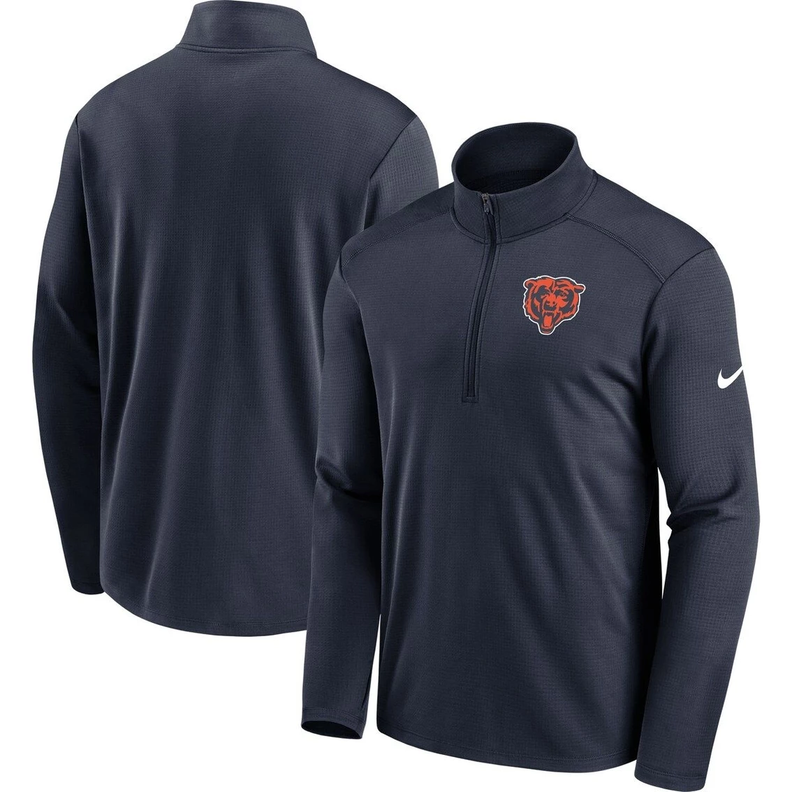 Nike Men's Navy Chicago Bears Pacer Performance Quarter-Zip Jacket 4 Nike Men's Navy Chicago Bears Pacer Performance Quarter-Zip Jacket - Image 2