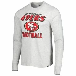 '47 Men's Heathered Gray San Francisco 49ers Dozer Franklin Long Sleeve T-Shirt -Fanatics DSCO1161638468 1927 ALT2